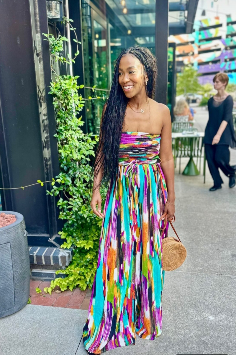 Smocked Strapless Wide Leg Jumpsuit | Multi Color