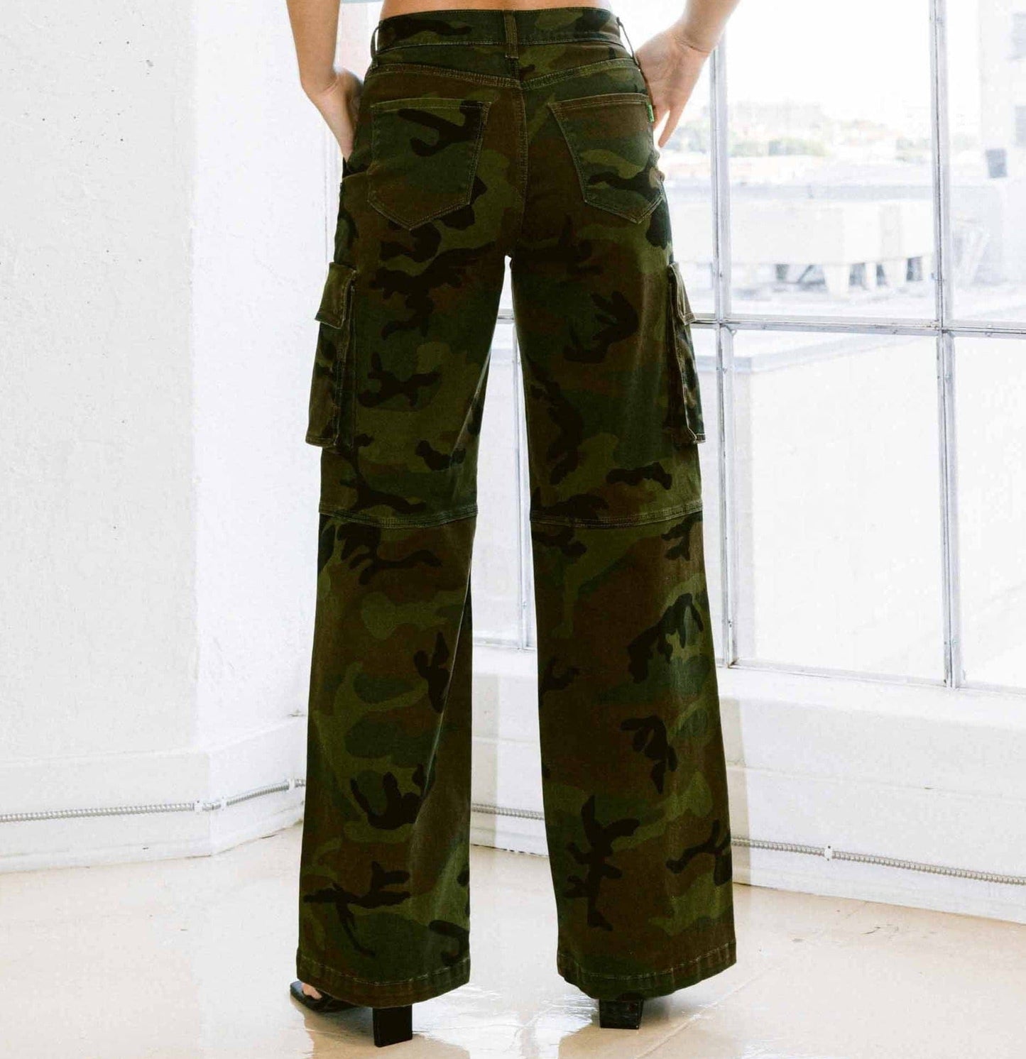 Wide Leg Cargo Pants | Camo - Noir Envy Boutique
