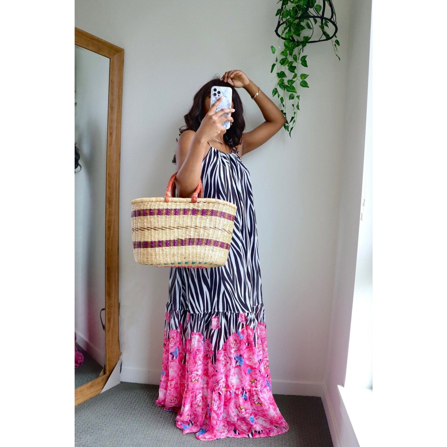Black + Pink Floral Maxi Dress | 2 Colors - Noir Envy Boutique