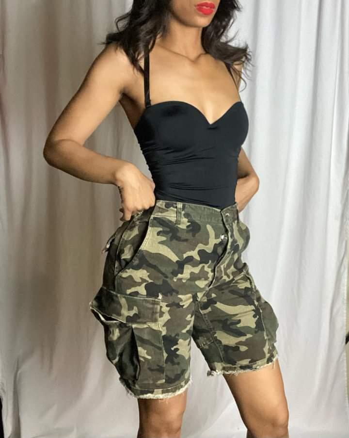 Military Cargo Shorts - Noir Envy Boutique