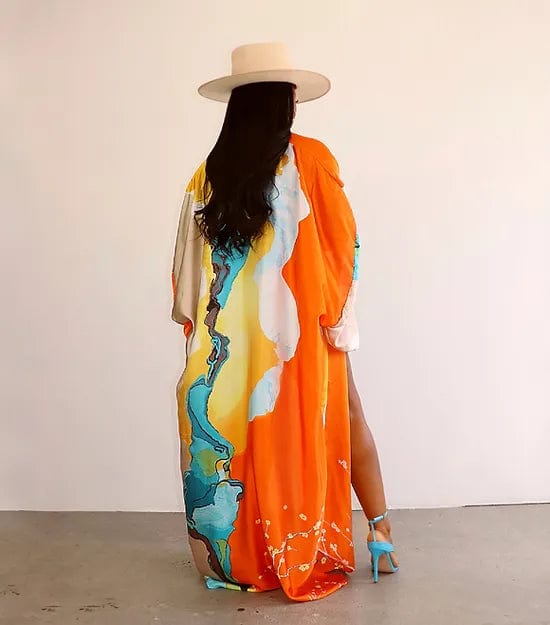 Kimono Maxi Cardigan | Orange - Noir Envy Boutique