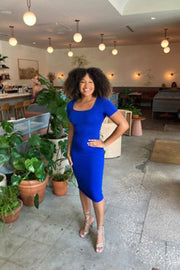 Square Neck Midi Dress | Royal Blue - Noir Envy Boutique