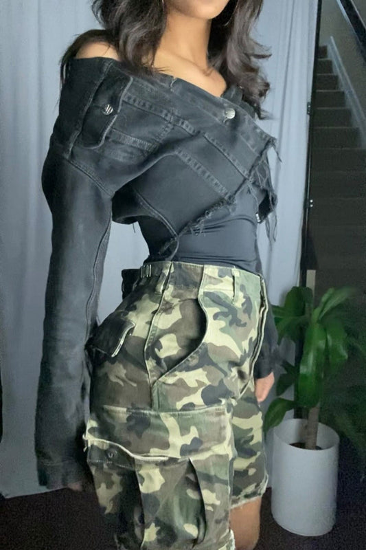 Cargo Shorts | Camo - Noir Envy Boutique