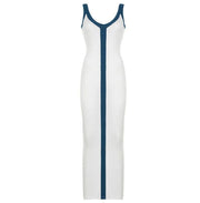 Riah Maxi Dress | Cream/Blue - Noir Envy Boutique
