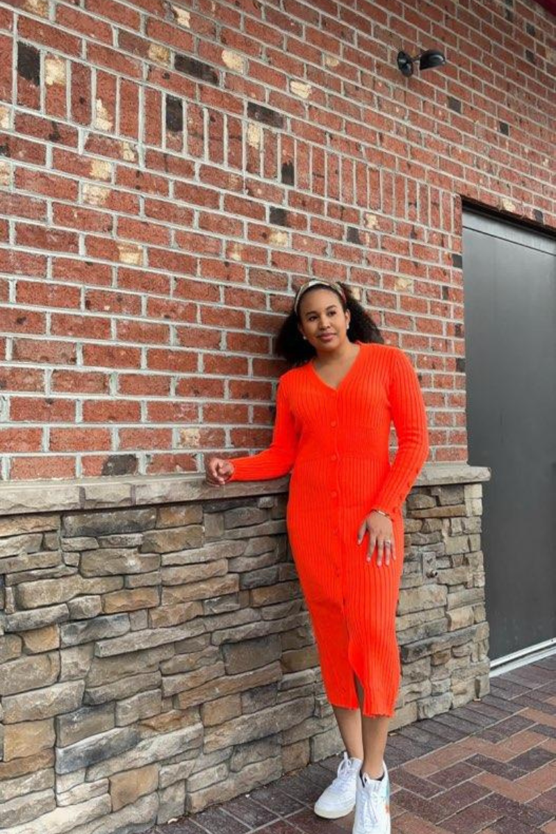 Knit Midi Dress | Orange - Noir Envy Boutique