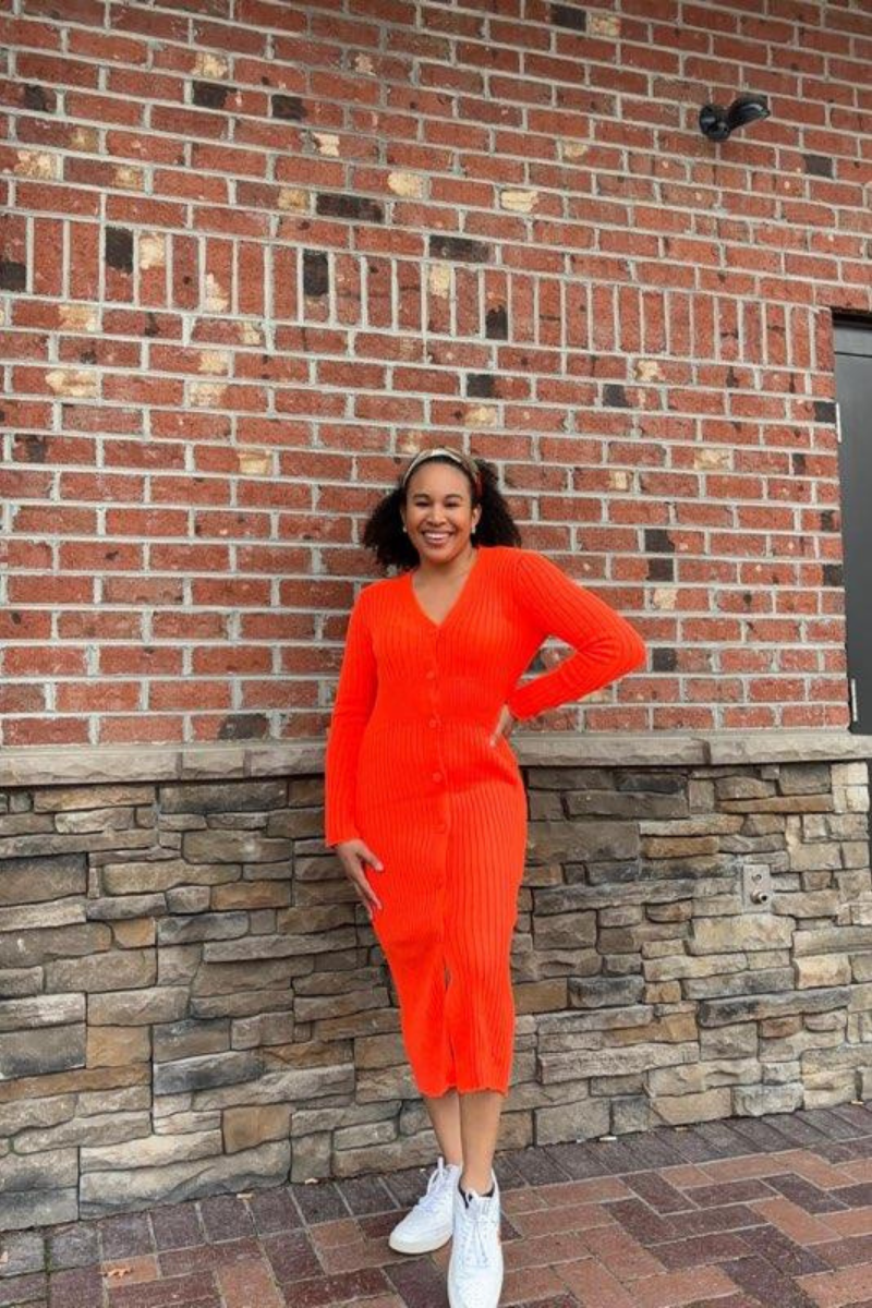 Knit Midi Dress | Orange - Noir Envy Boutique