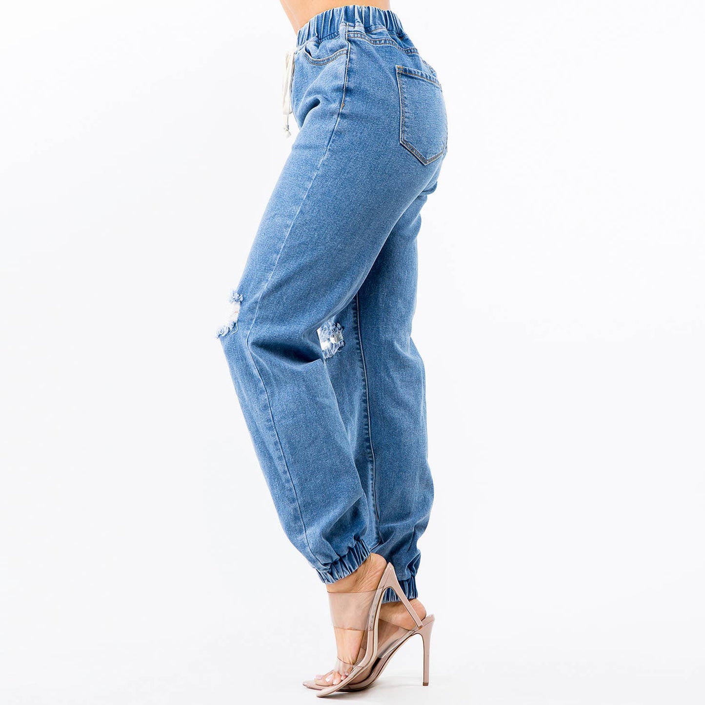 High Waist Denim Jogger