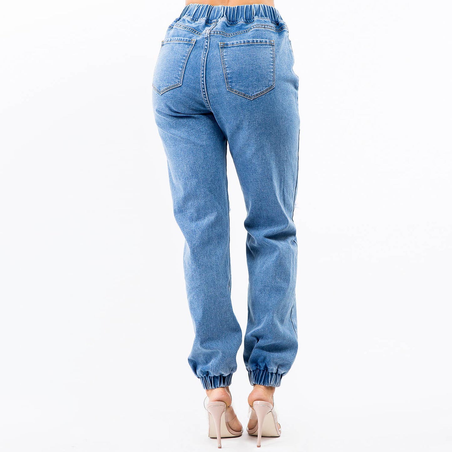 High Waist Denim Jogger