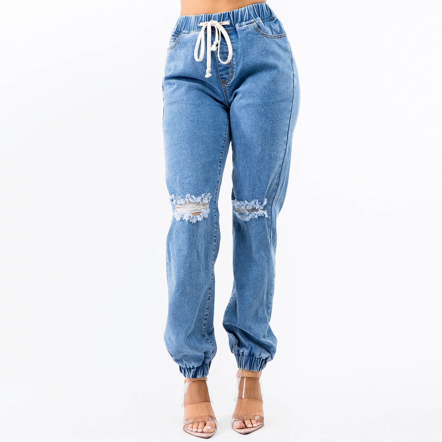 High Waist Denim Jogger