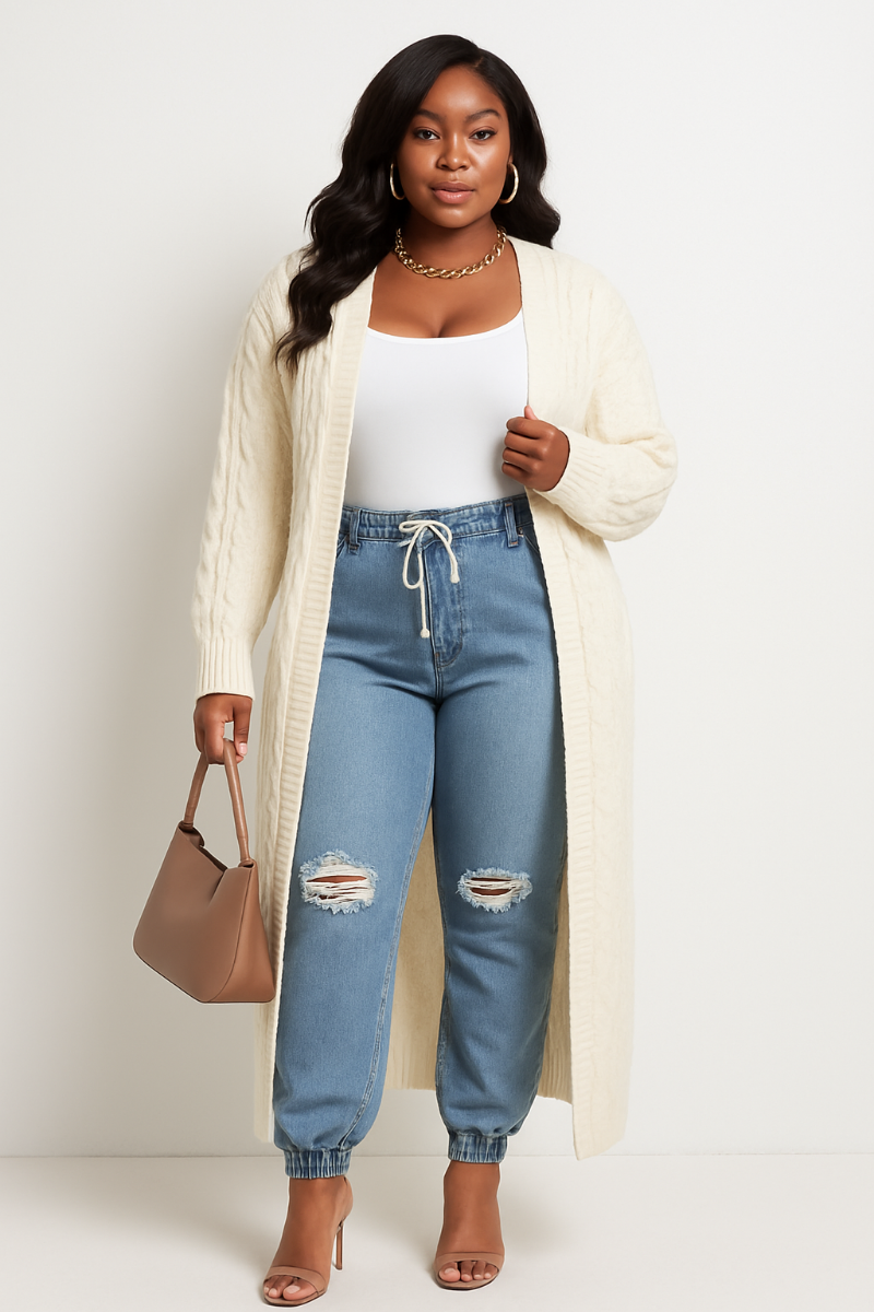 High Waist Denim Jogger