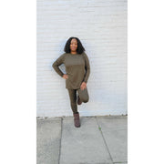 Microfiber Legging Set | Dark Olive - Noir Envy Boutique
