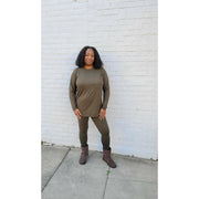 Microfiber Legging Set | Dark Olive - Noir Envy Boutique