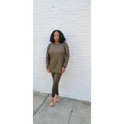 Microfiber Legging Set | Dark Olive - Noir Envy Boutique