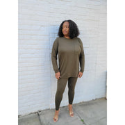 Microfiber Legging Set | Dark Olive - Noir Envy Boutique