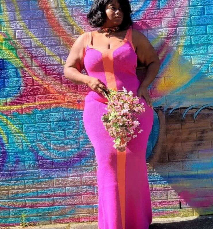 Riah Maxi Dress | Magenta/Orange - Noir Envy Boutique