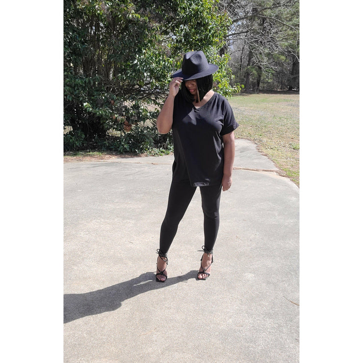 V- Neck Legging Set | Black - Noir Envy Boutique