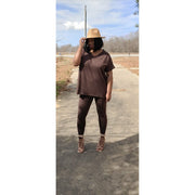 V- Neck Legging Set | Chocolate - Noir Envy Boutique